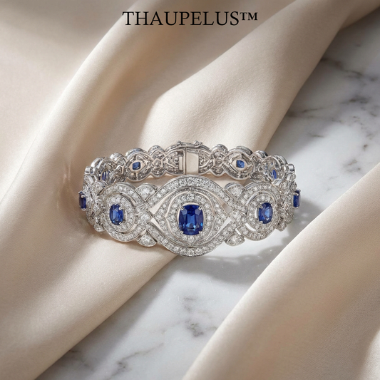 THAUPELUS™ | The "Riviera Tapestry" Sapphire & Diamond Estate Bracelet